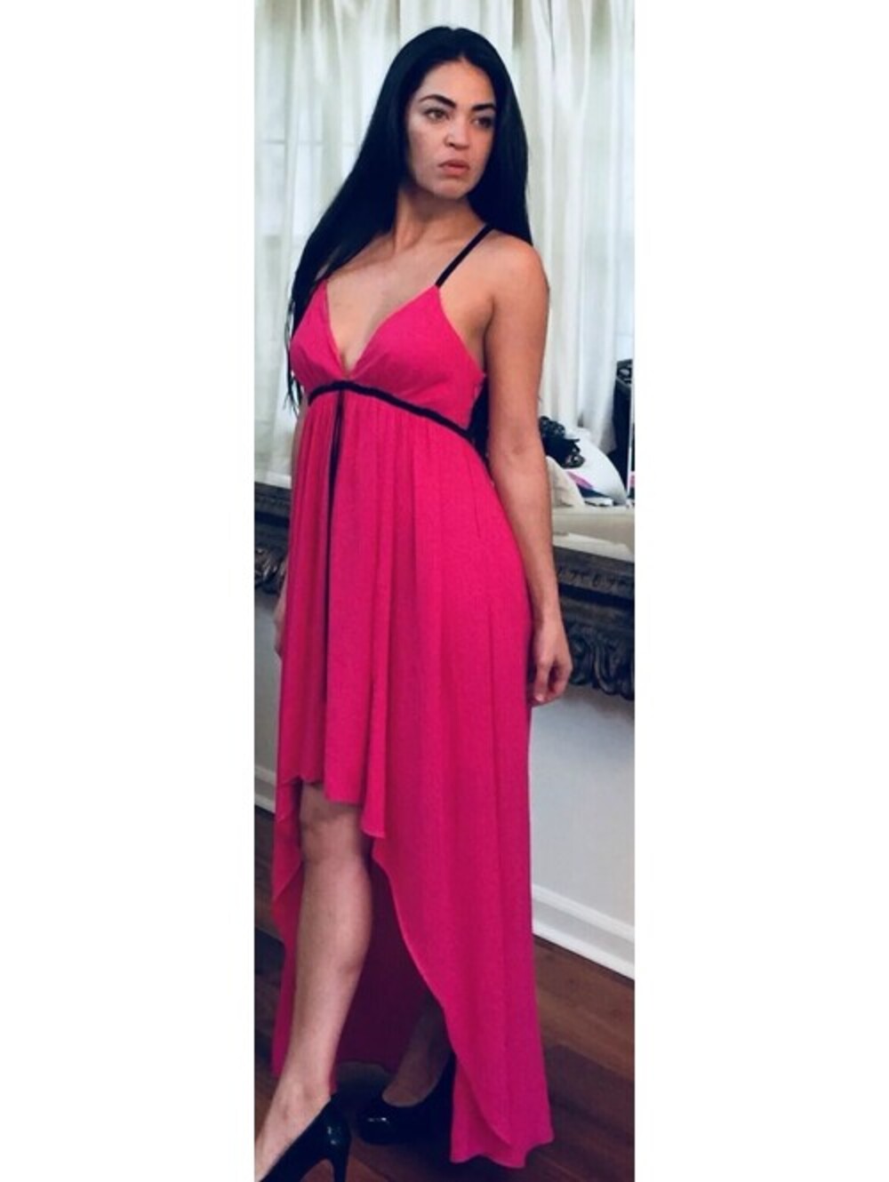 BEBE Adrien Dress XS Hi Lo Pink